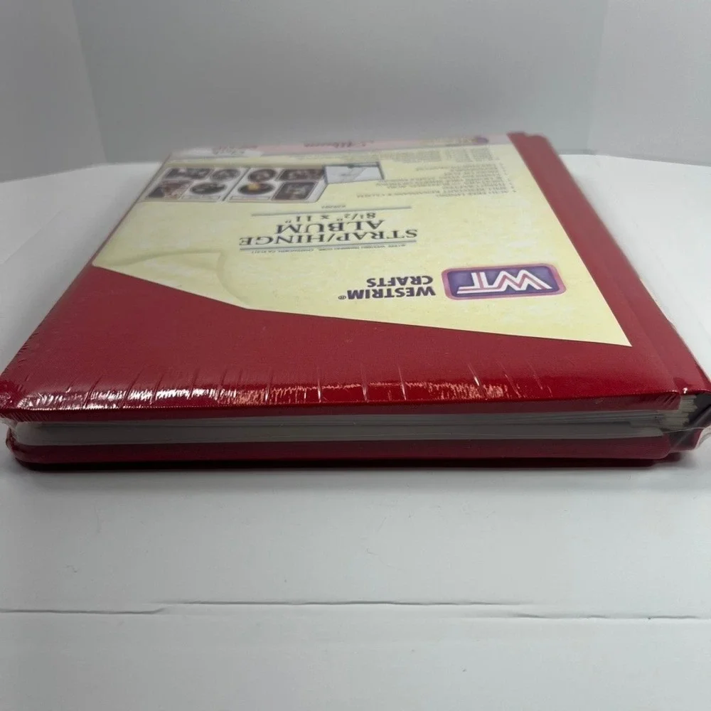 Westrim Crafts Strap Hinge Photo Album 8.5x11 Red Cloth NEW 29201 Vintage 1999